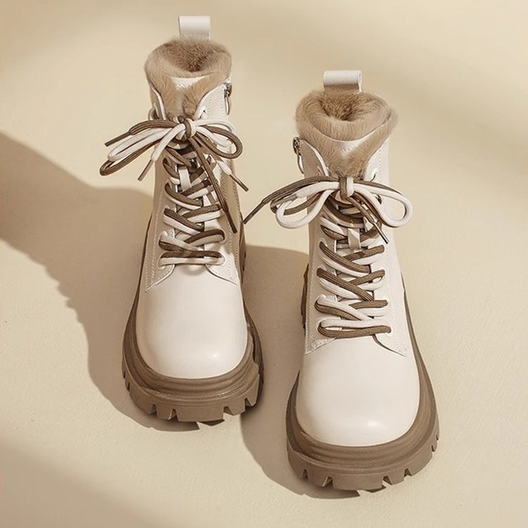 Sarah Express Fleece-Lined Sequin Mid-Calf Chunky Boots Velvet White