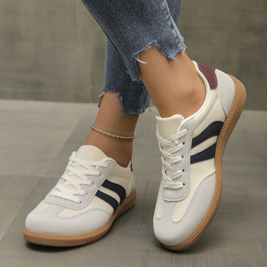 Sarah Express Retro Color-Block Low-Top Training Sneakers