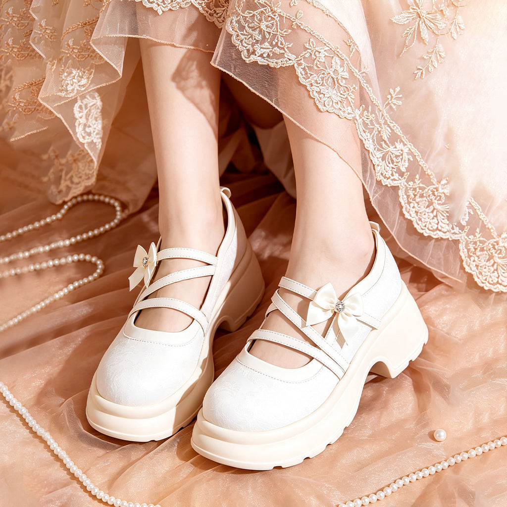 Sarah Express Bow Platform Mary Jane Pumps