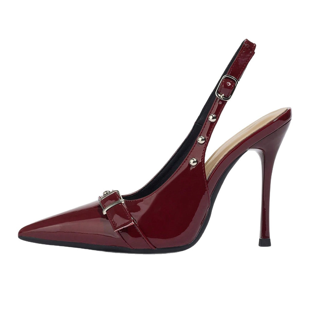 Sarah Express Pointed-Toe Stiletto Heels with Rivet Detail