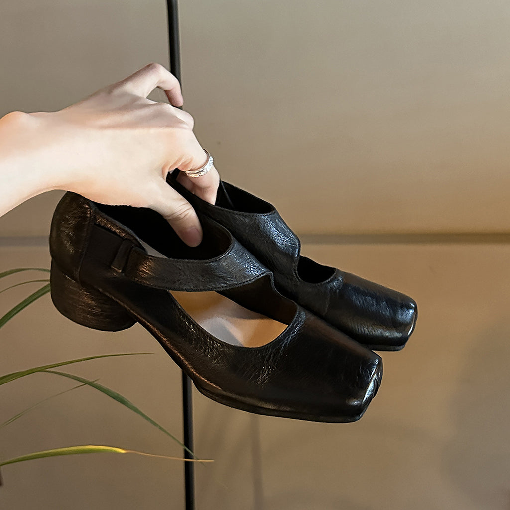 Sarah Express Vintage Square-Toe Ballet Flats
