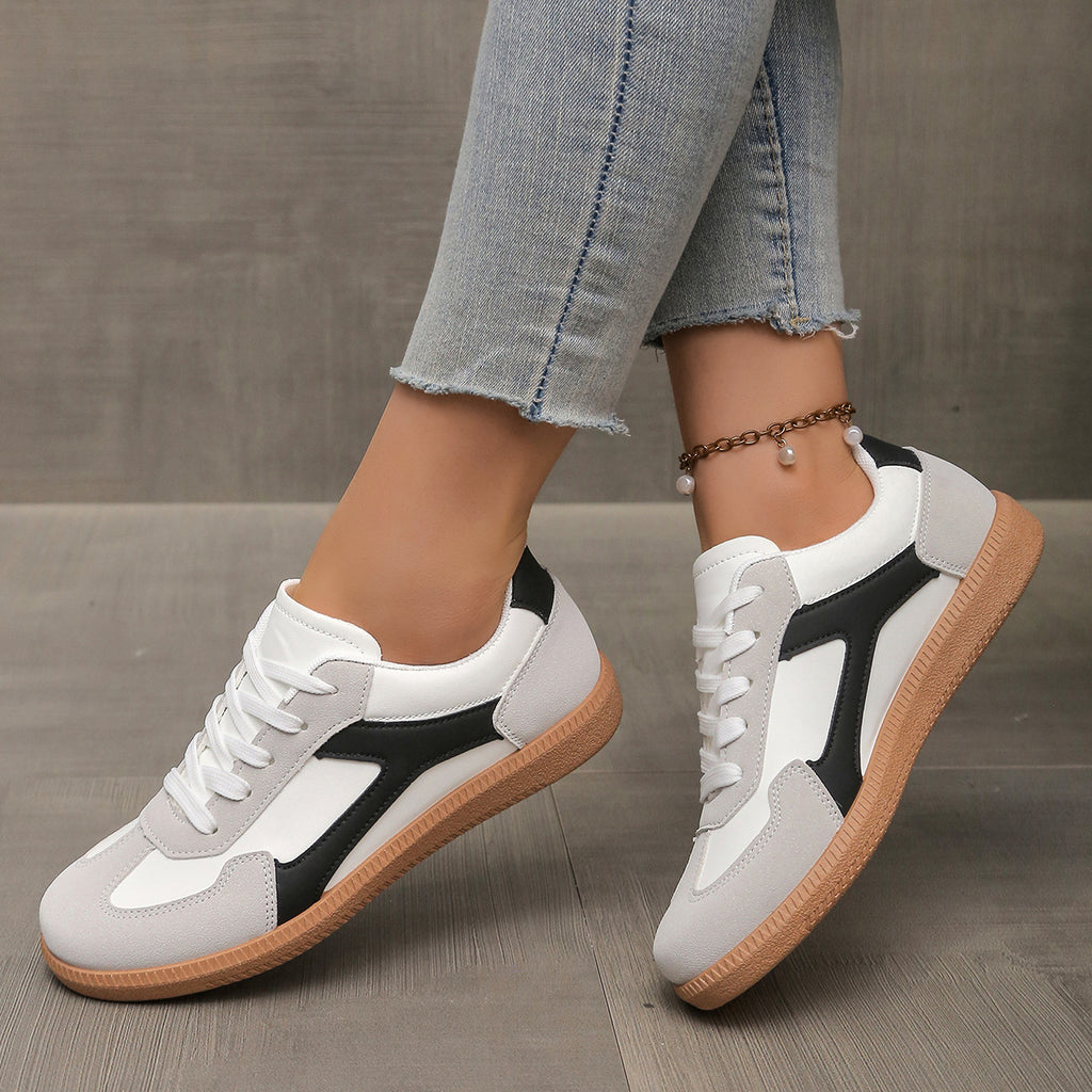 Sarah Express Women's Color Block Lace-Up Sneakers