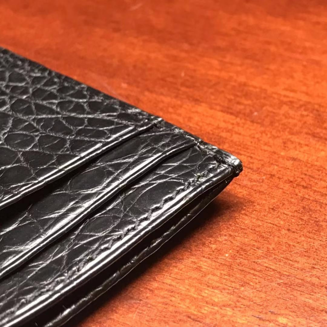 Sarah Express Crocodile Pattern Genuine Leather Card Wallet