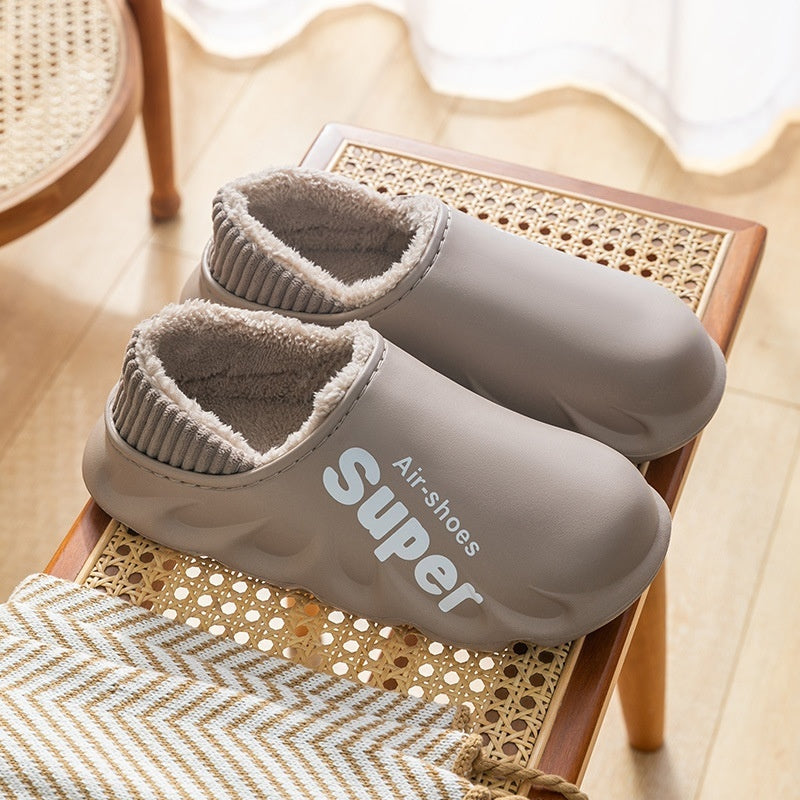 Faux Fur Lined Winter Slippers – front product view