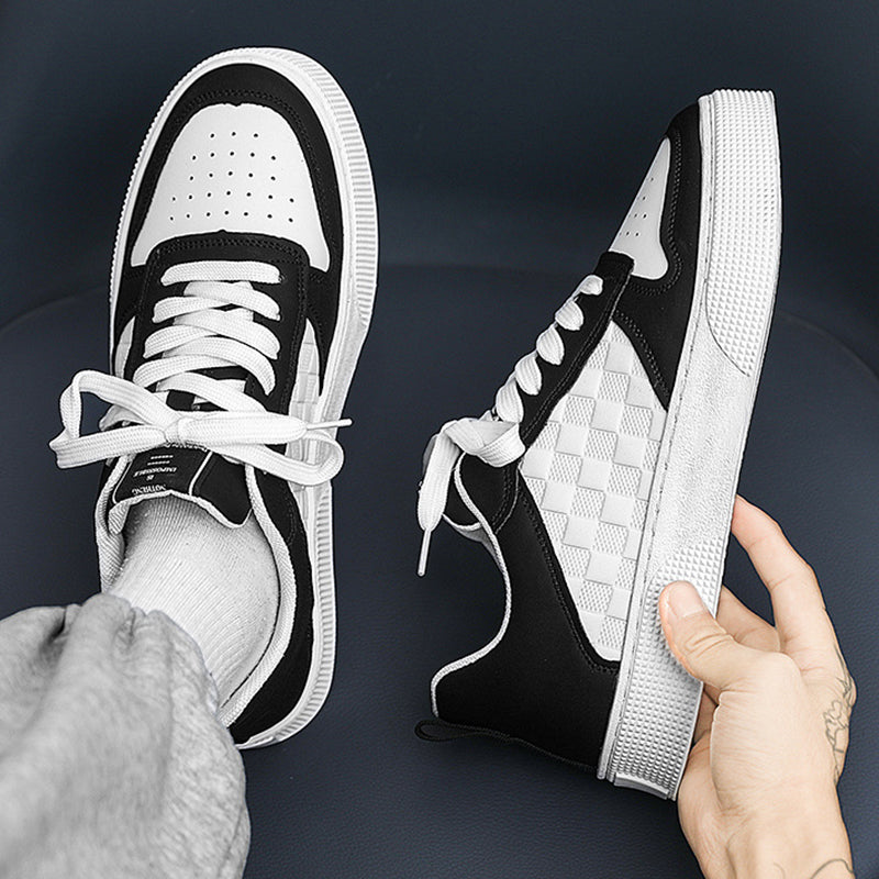 Sarah Express Casual Plaid Pattern Lace-Up Sneakers