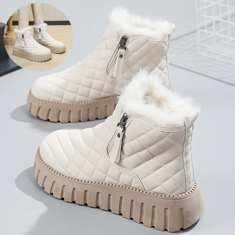 Sarah Express Quilted Plaid Platform Ankle Boots
