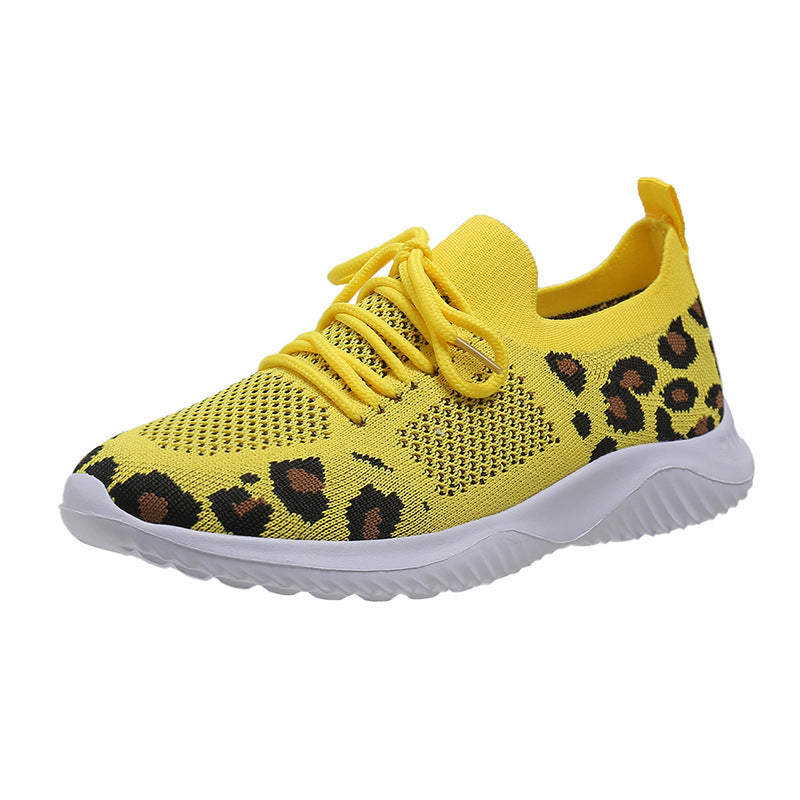 Sarah Express Women's Lightweight Leopard Print Casual Sneakers