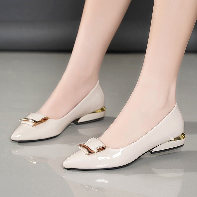 Sarah Express Chunky Heel Pointed Toe Slip-On Pumps