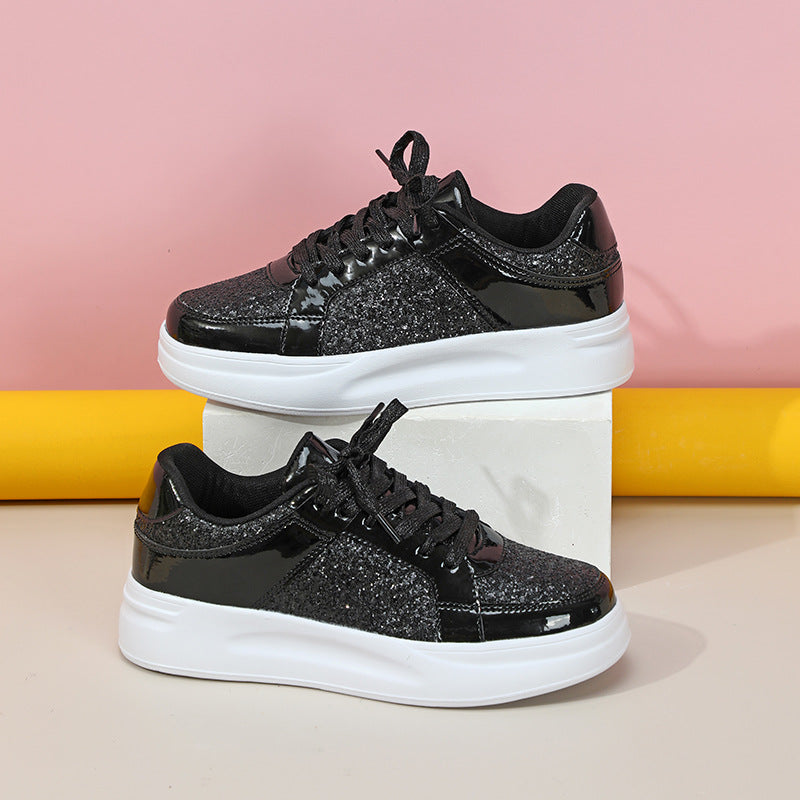 Sarah Express Women's Lightweight Glitter Casual Flat Shoes