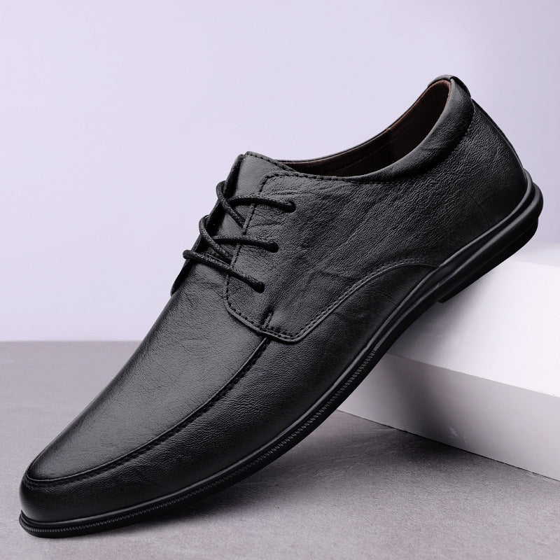Sarah Express Men's Casual Lace-Up Leather Loafers