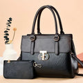 Sarah Express Two-Piece PU Leather Shoulder Bag Set Black 30x13x22