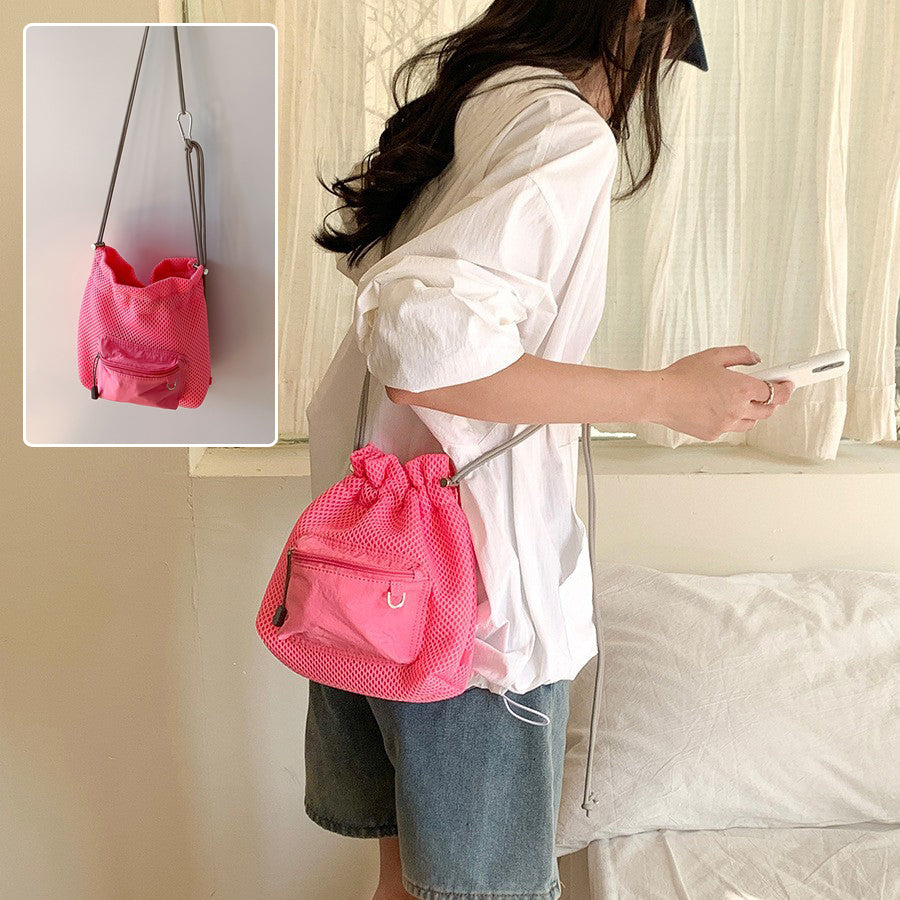 Sarah Express Mesh Drawstring Bucket Travel Bag