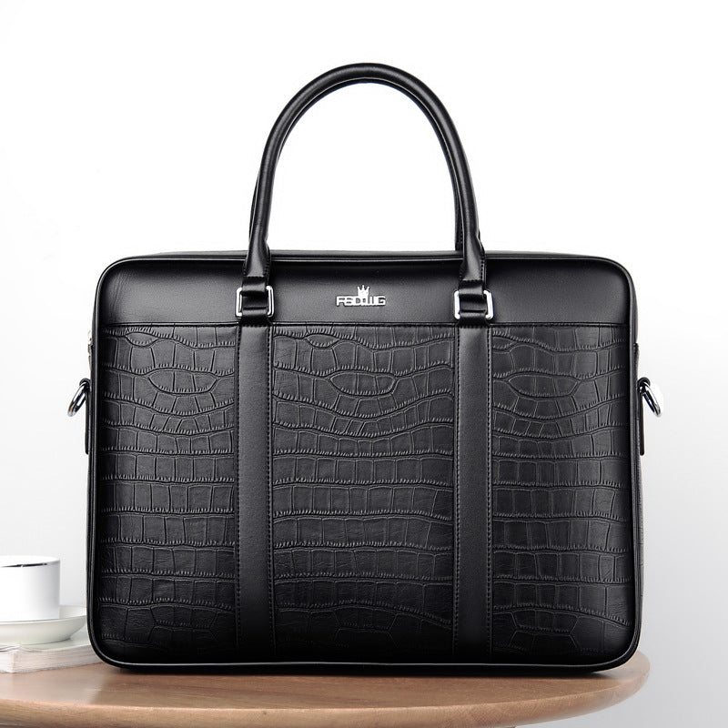 Sarah Express Men's Crocodile Pattern Business Commuter Handbag