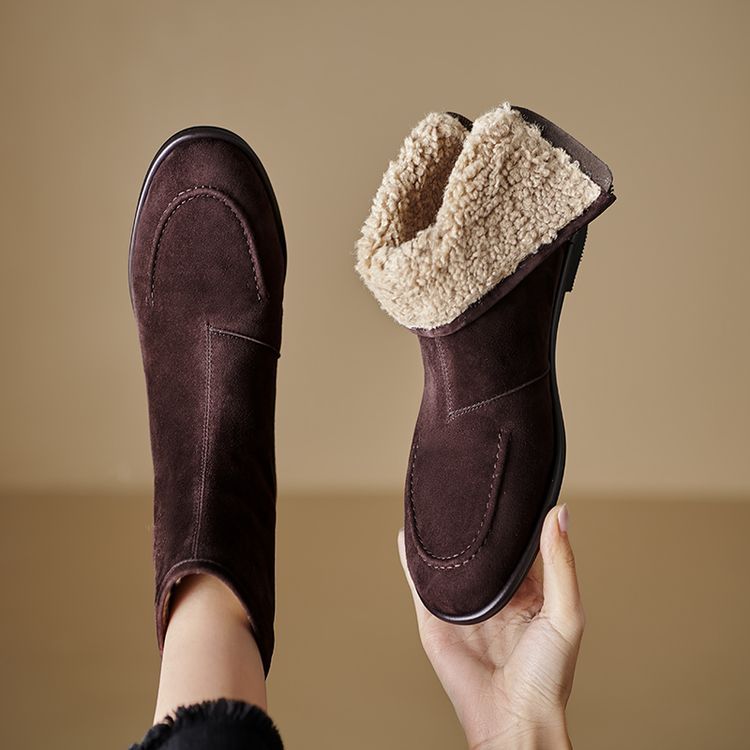 Sarah Express Fleece-Lined Suede Ankle Boots