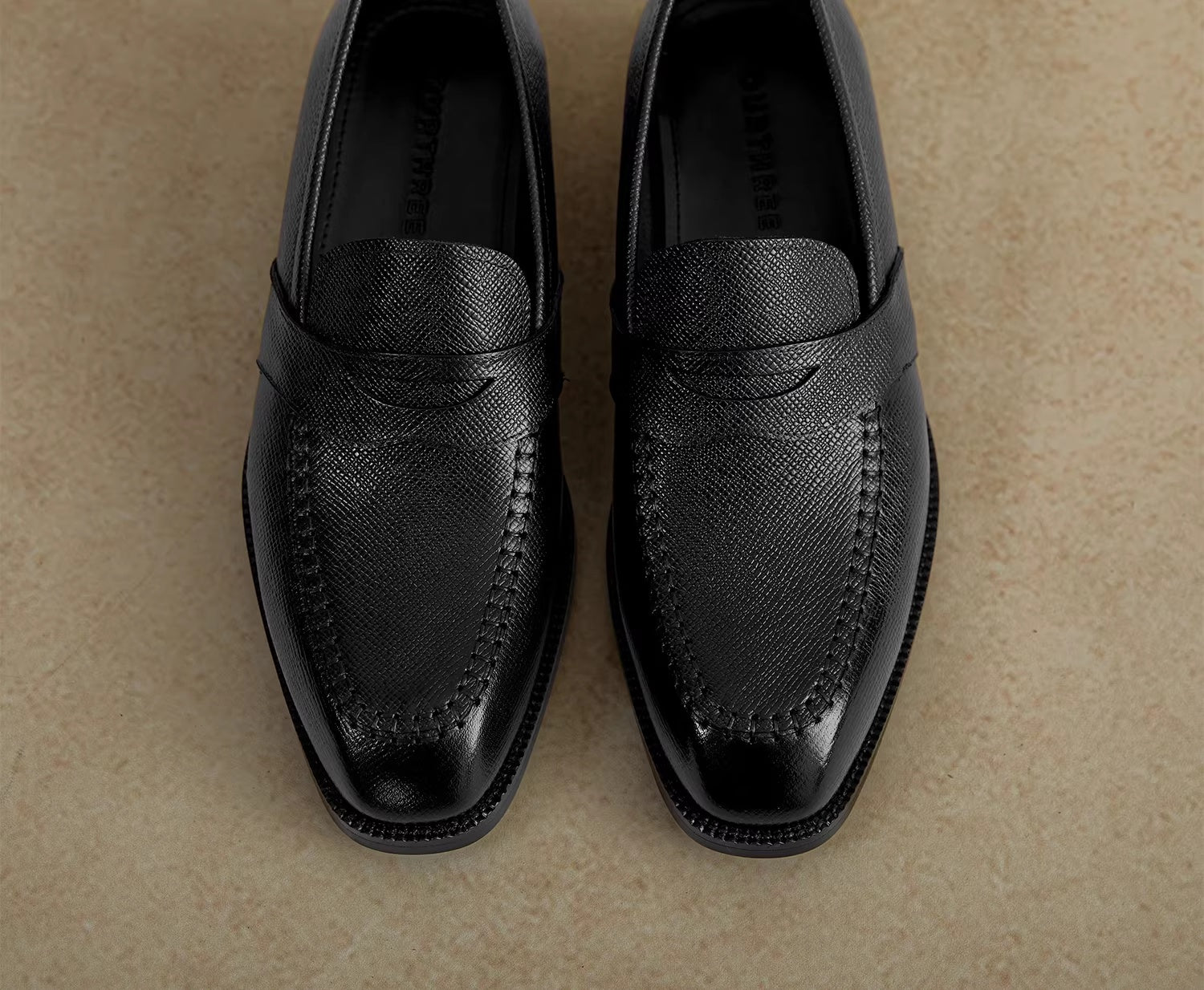 Sarah Express Men's Black Casual Leather Loafers