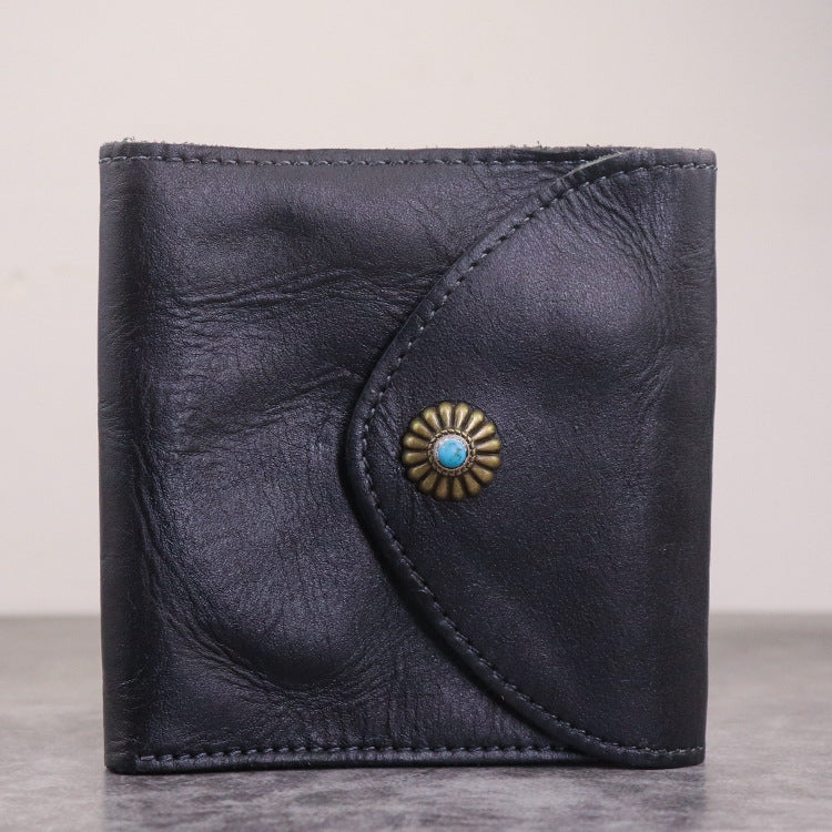 Sarah Express Genuine Leather Multi-Functional Coin Purse Wallet Black