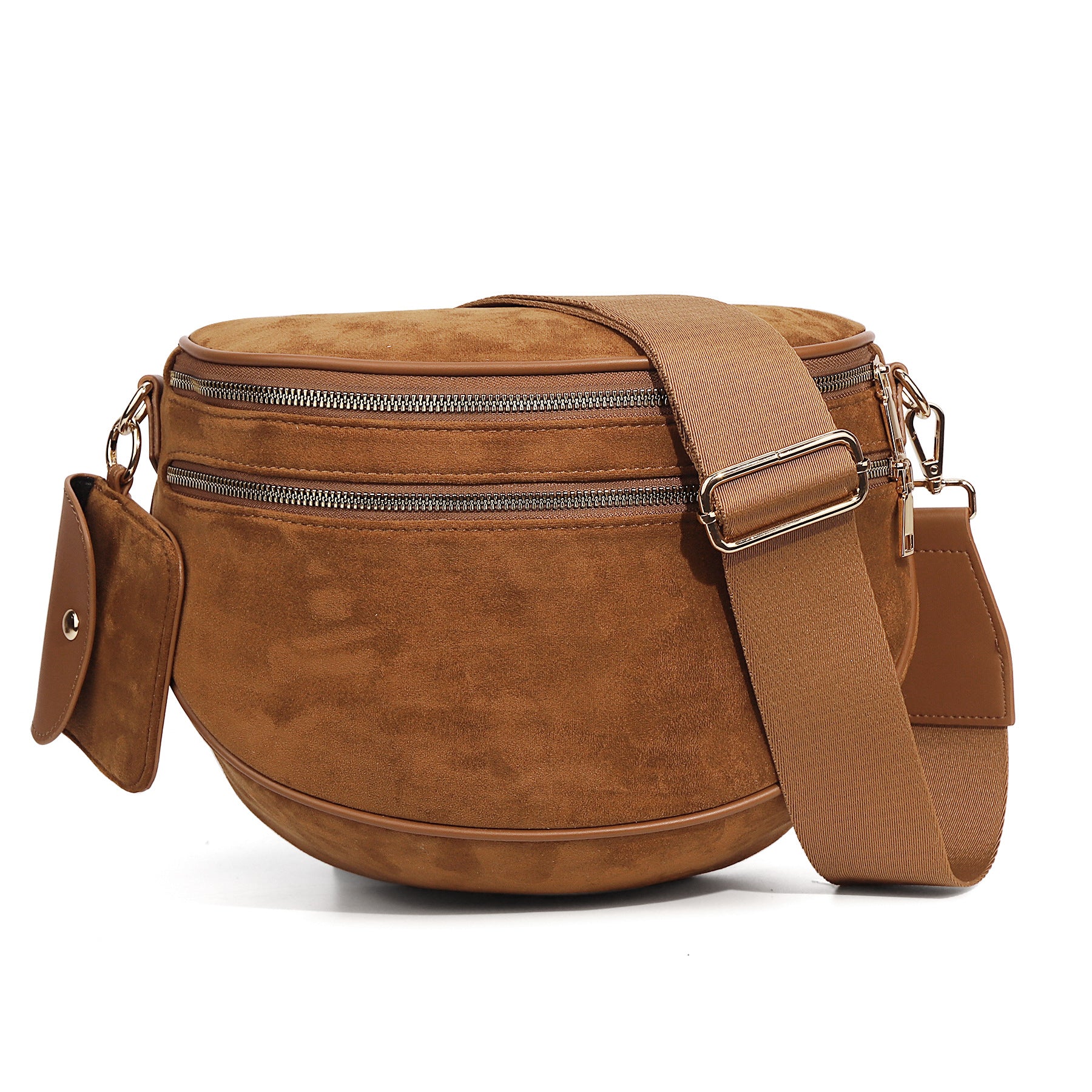 Sarah Express Round Suede Texture Crossbody Shoulder Bag