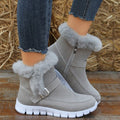 Sarah Express Plush Lined Winter Ankle Snow Boots Grey