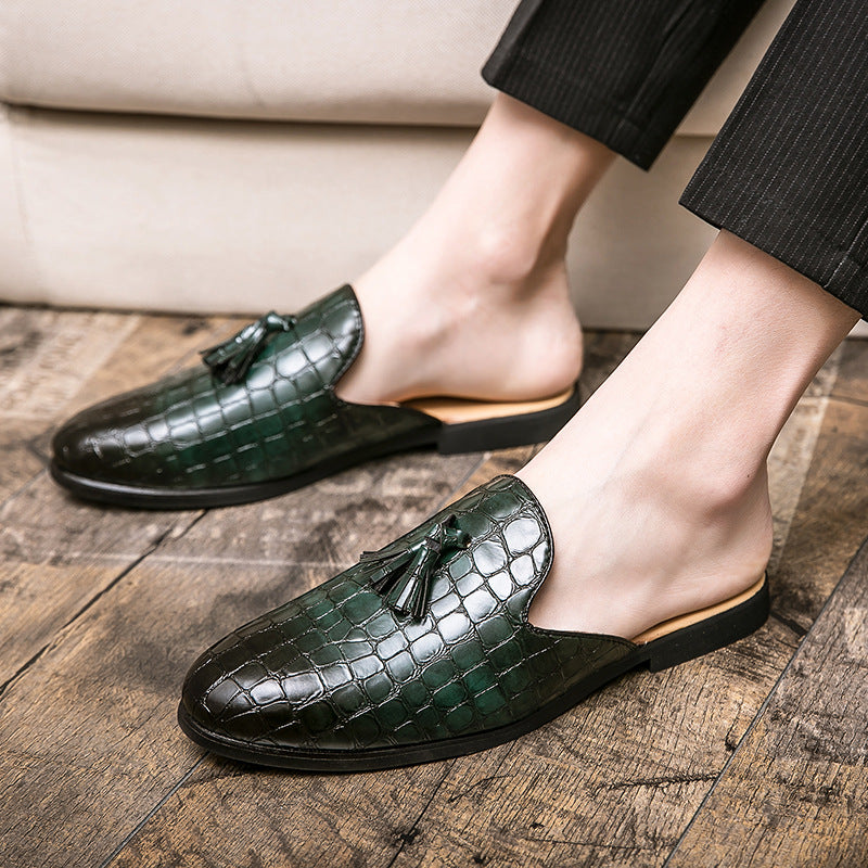 Sarah Express Men's Tassel Slip-On Brogue Mules