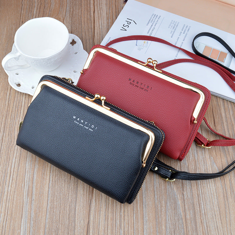 Sarah Express Lychee Pattern Lock Crossbody Phone Bag