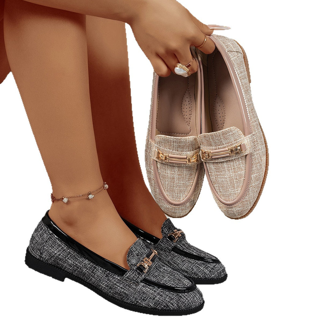 Sarah Express Stitched Round Toe Flat Loafers