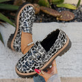 Sarah Express Leopard Print Patent Leather Chunky Loafers White