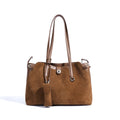 Sarah Express Vintage Suede Leather Shoulder Bag Brown 37x13x25CM