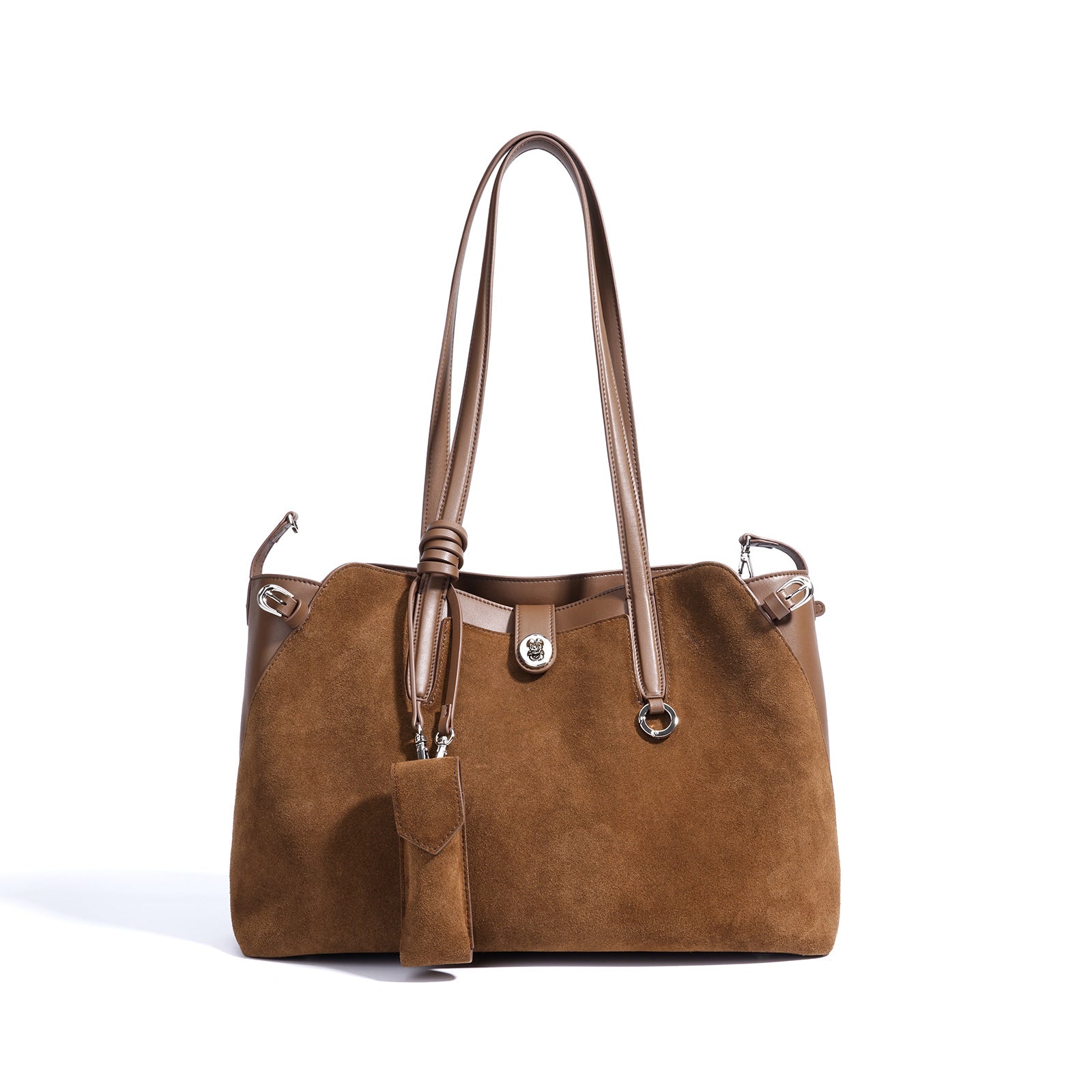 Sarah Express Vintage Suede Leather Shoulder Bag Brown 37x13x25CM