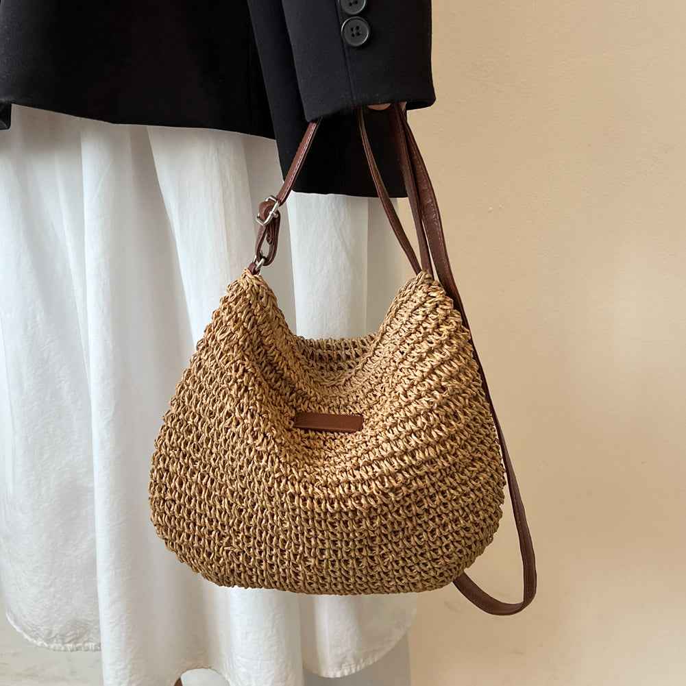 Sarah Express Handwoven Straw Tote Beach Handbag