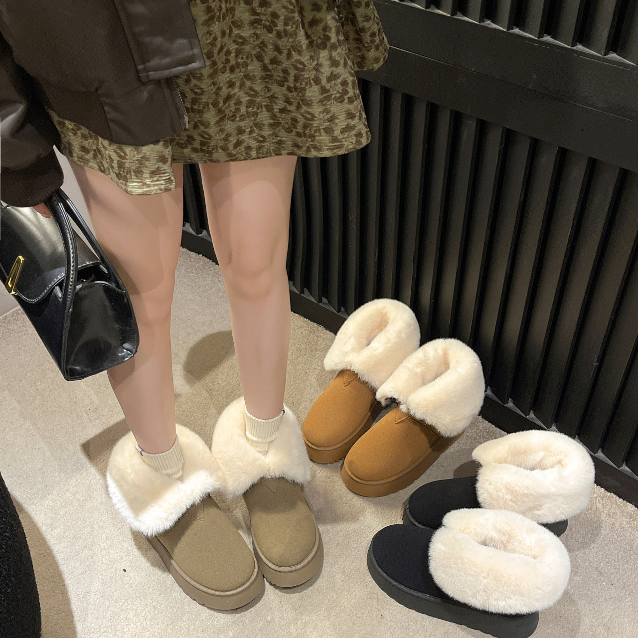 Sarah Express Plush Lined Platform Ankle Snow Boots