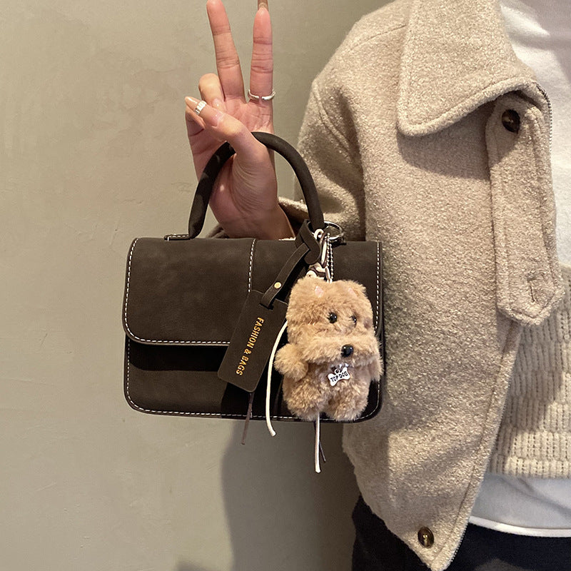 Sarah Express Matte Square Crossbody Bag with Pendant