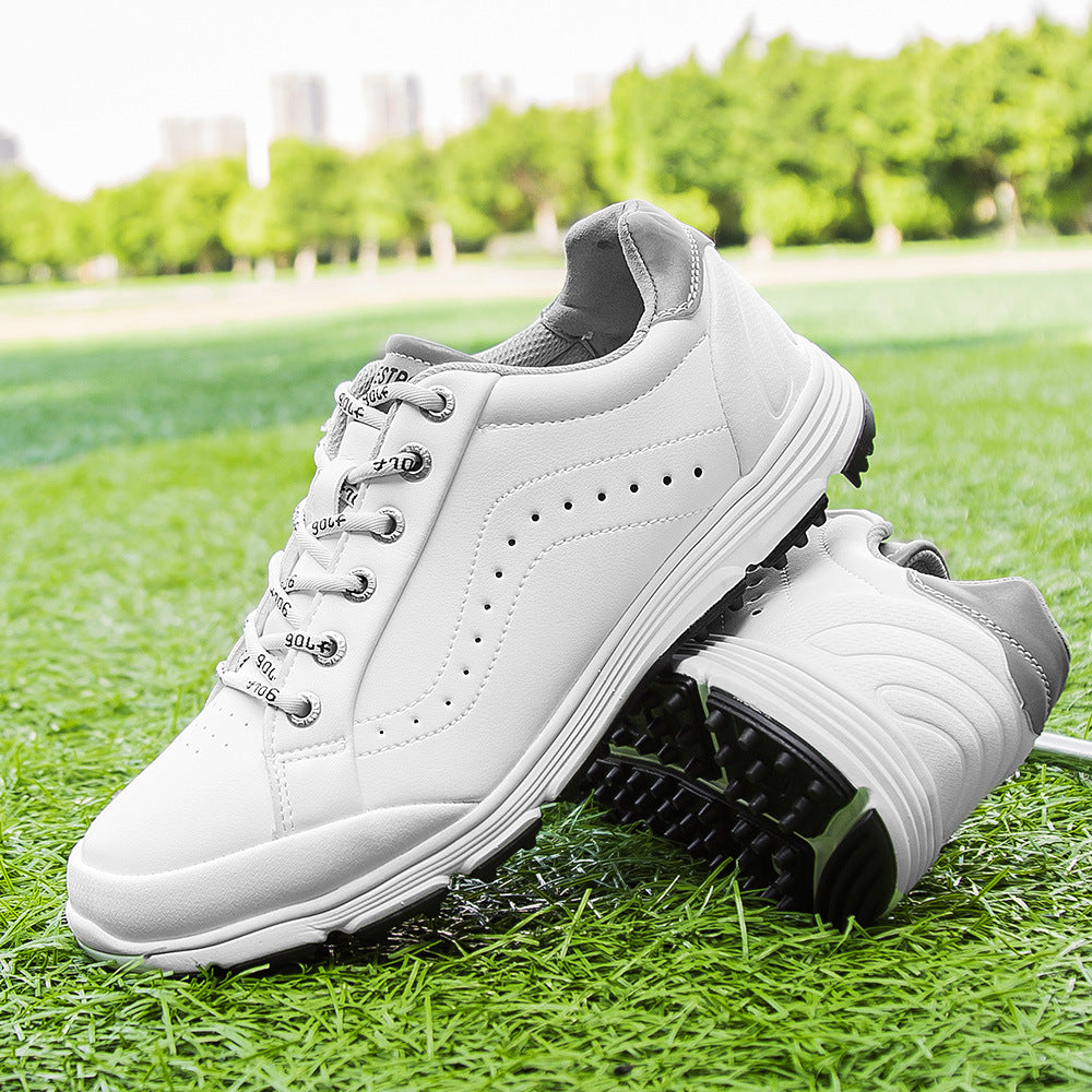 Sarah Express Men's Lightweight Nail-Free Golf Shoes White