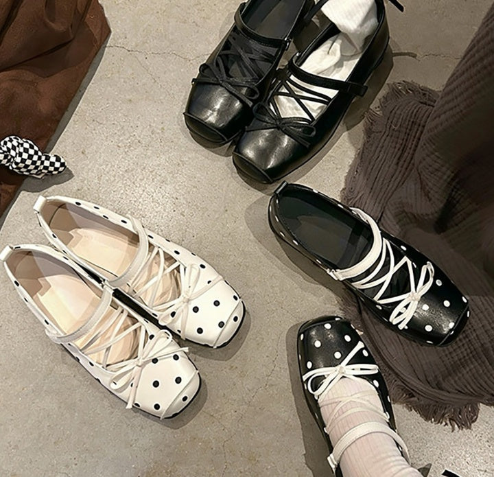 Sarah Express French Bow Platform Ballet Flats