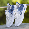 Sarah Express Men's Breathable Mesh Lightweight Athletic Sneakers White And Blue