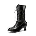 Sarah Express Women's Lace-Up Mid-Calf Boots Black