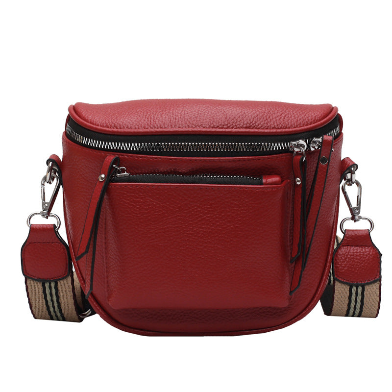 Sarah Express Soft PU Leather Saddle Crossbody Bag