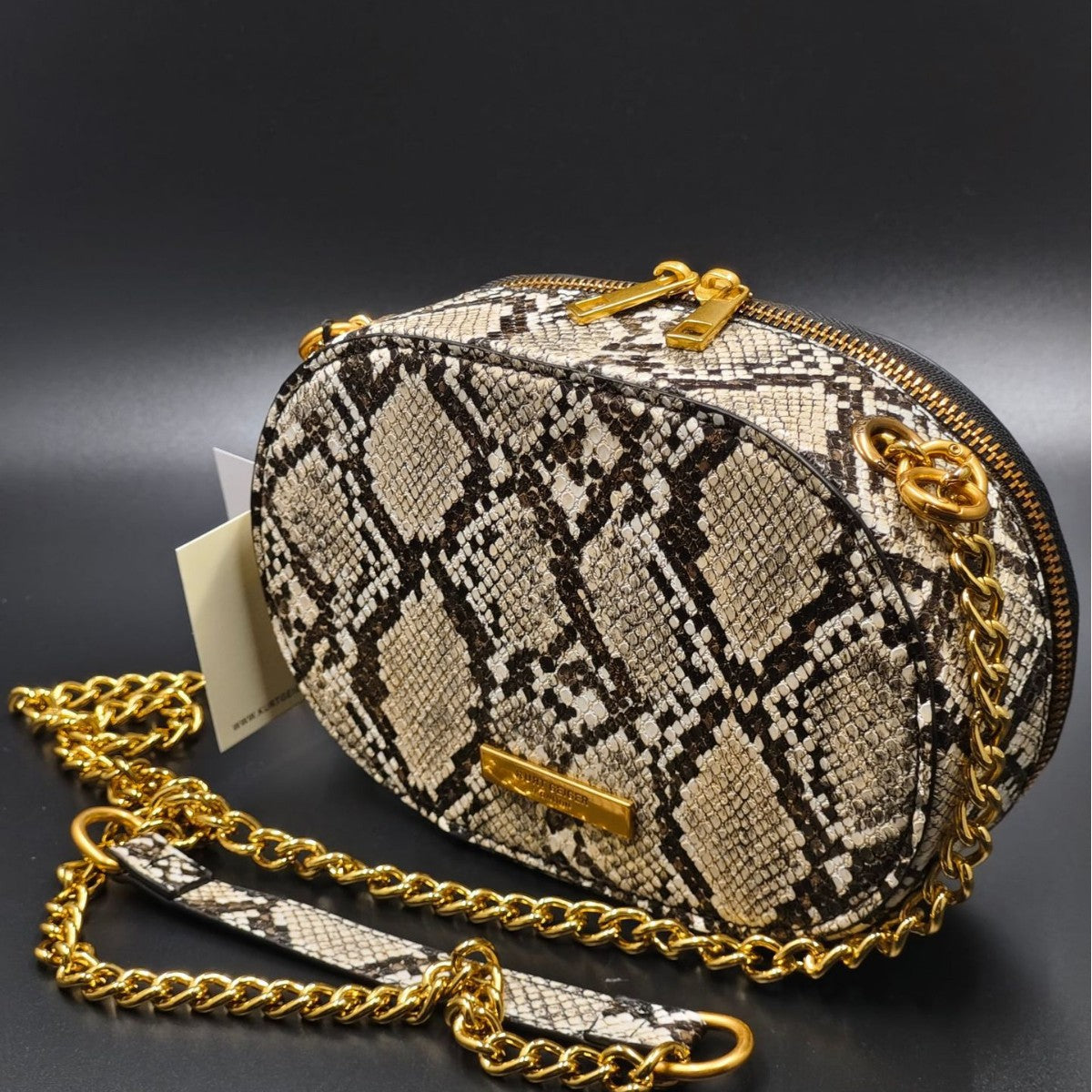 Sarah Express Patent Leather Horizontal Square Crossbody Bag