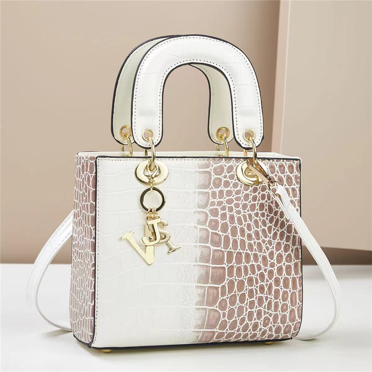 Sarah Express Structured Snakeskin Pattern Messenger Handbag