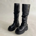 Sarah Express Chunky Block Sole Over-the-Knee Boots Black