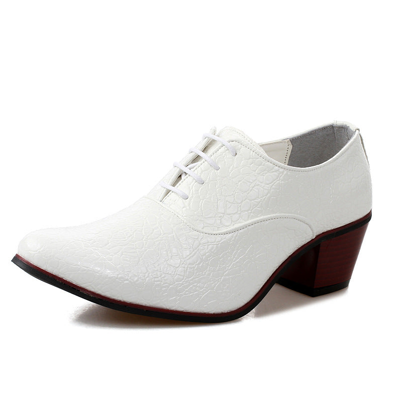 Sarah Express Men's Pointed Toe Textured Dress Shoes White