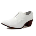 Sarah Express Men's Pointed Toe Textured Dress Shoes White