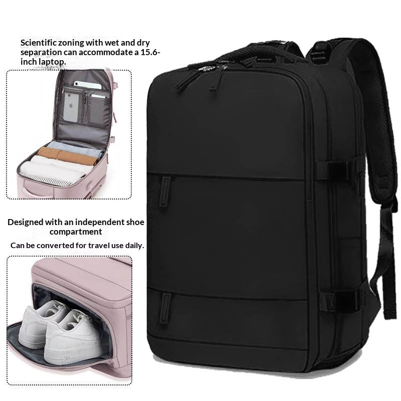 Sarah Express Waterproof Laptop Backpack with Dry-Wet Separation 2210 Small Black