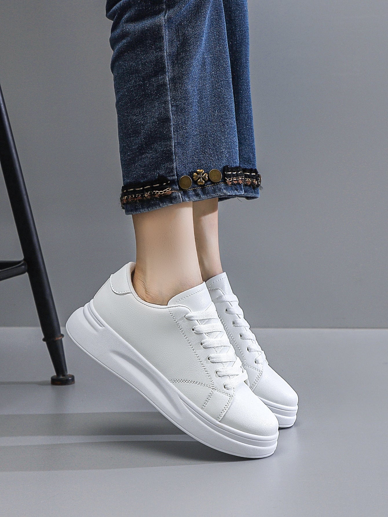 Sarah Express Women's Platform Lace-Up Casual Sneakers