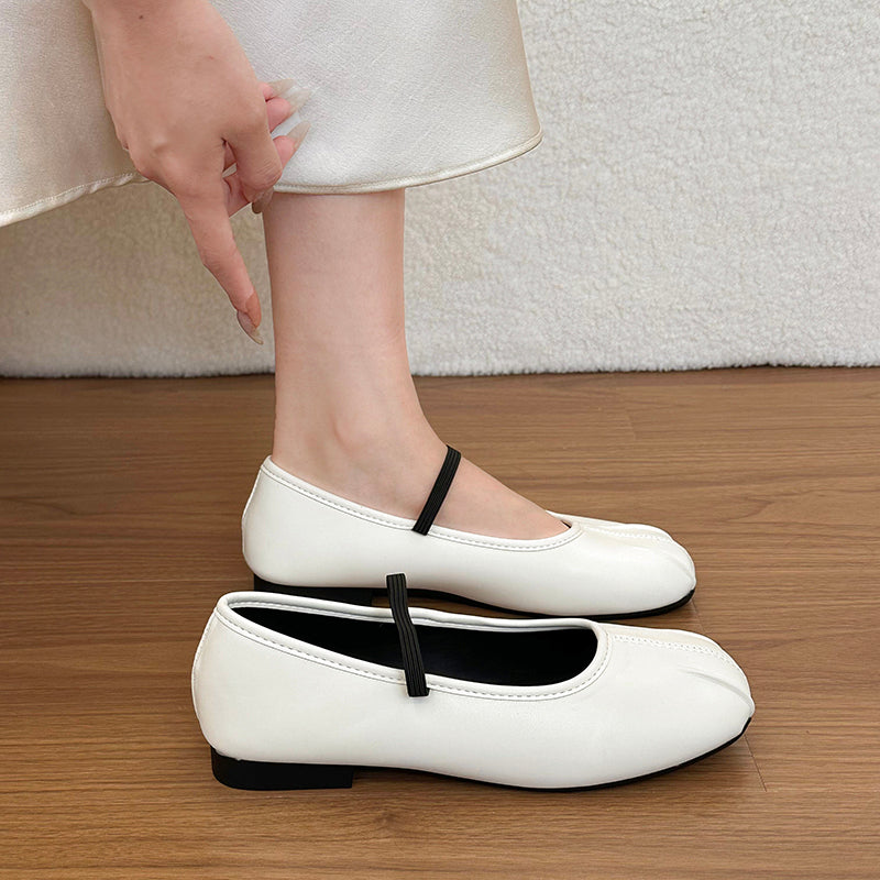 Women Flat Vintage Unique Design Low Cut Flats, French Versatile Ballet Shoes Mary Janes – front product view