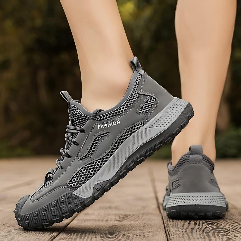 Men's Four-Season Breathable Mesh Work Sneakers, Outdoor Casual Shoes With Tire Pattern Soles – product detail alternate view