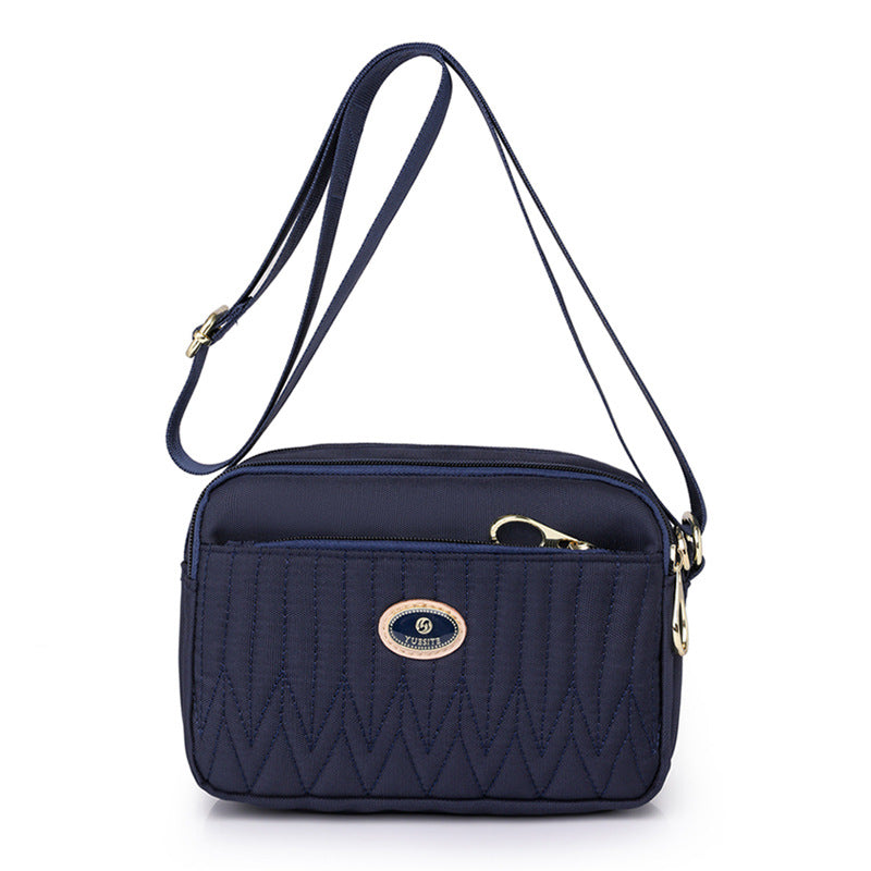 Sarah Express Lightweight Nylon Messenger Crossbody Bag Dark Blue