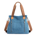 Sarah Express Canvas Commuter Tote Shoulder Bag Blue