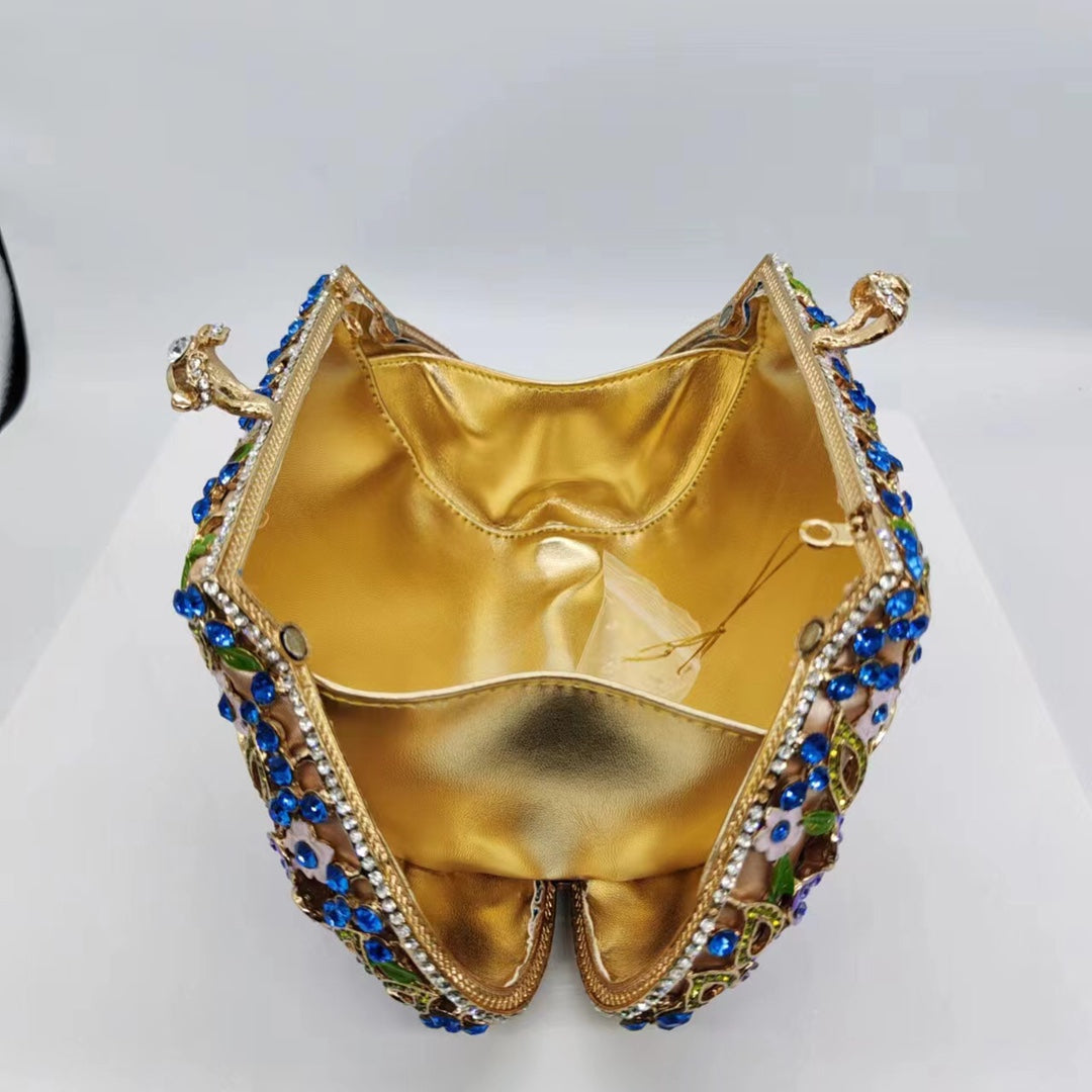 Sarah Express Floral Enamel Diamond Embellished Evening Clutch