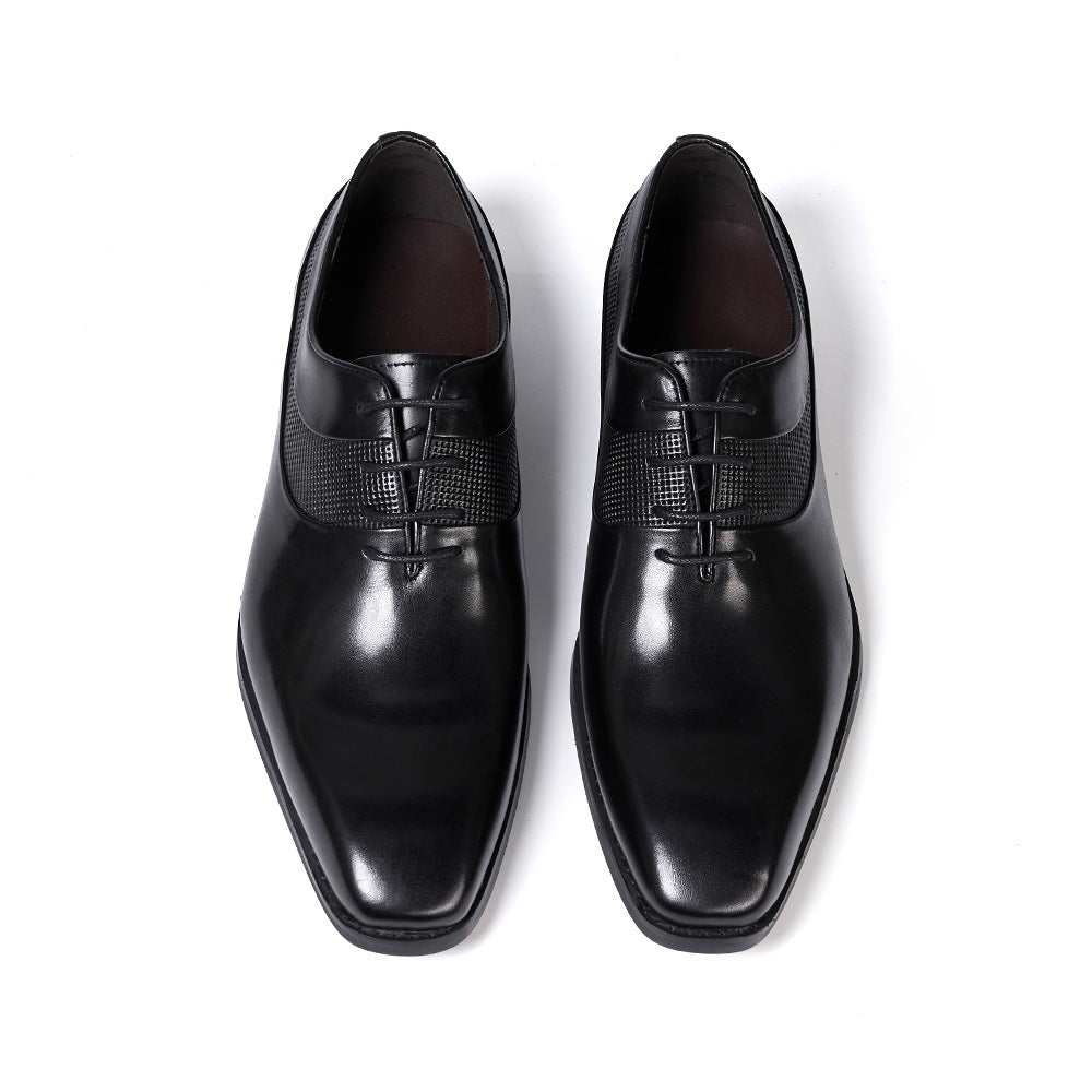 Sarah Express Pointed Toe Business Formal Leather Shoes Black