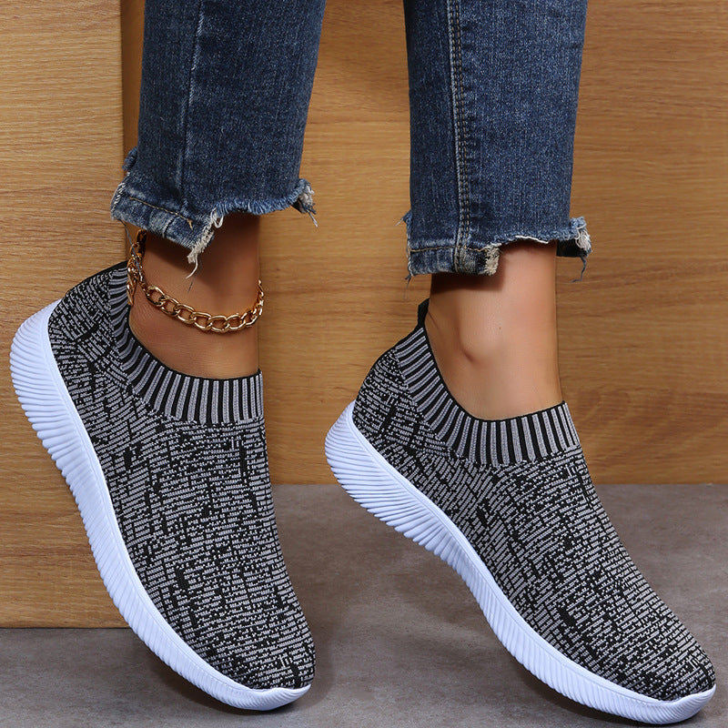 Sarah Express Unisex Stripe Knit Sock Sneakers